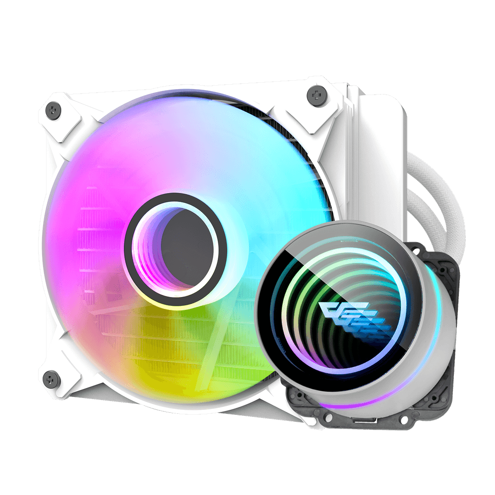 Darkflash Twister DX120 120mm AIO ARGB Liquid CPU Cooler - White Darkflash Twister DX120 120mm AIO ARGB Liquid CPU Cooler - White